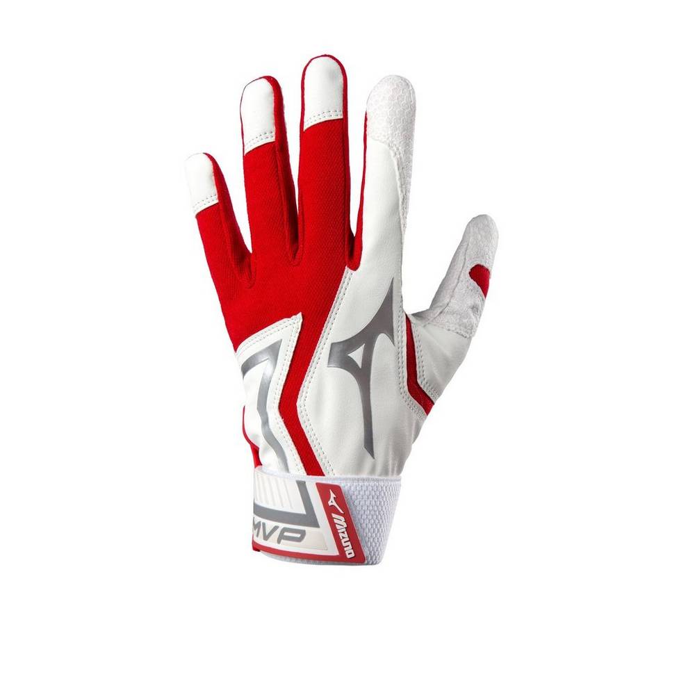 Panske Rukavice Mizuno MVP Adult Baseball Batting Červené Vypredaj RDXL50219